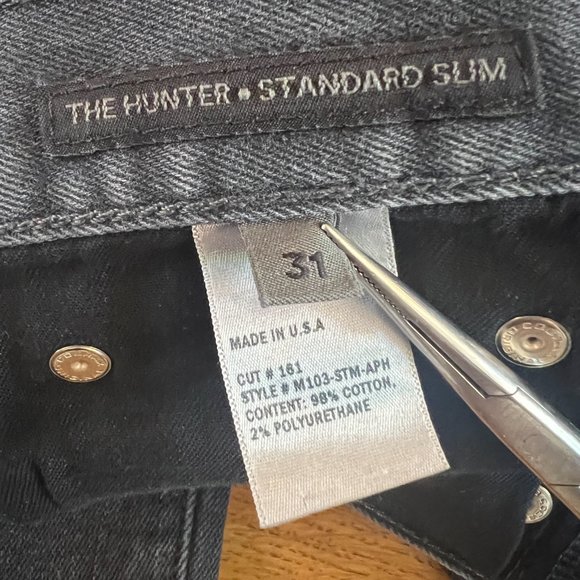 S.M.N. “The Hunter Standard Slim” Black Denim Jeans USA MADE – Men’s 31 (33x31) - Picture 9 of 11